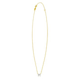 14K Yellow Gold Mini Diamond M Initial Pendant Necklace thumbnail 2