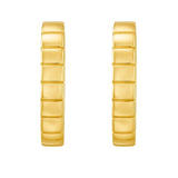 14K Yellow Gold Fancy Oval Hoop Earrings thumbnail 2