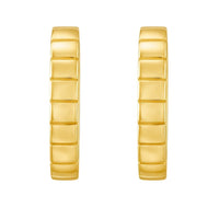 14K Yellow Gold Fancy Oval Hoop Earrings