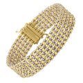 14K two-tone gold Red Carpet bracelet with wide alternating links, 14.10 mm