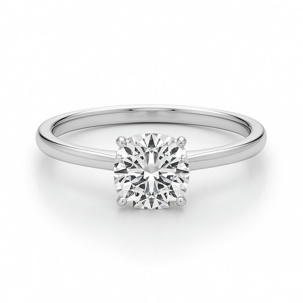 1 Carat Cushion Lab Grown IGI G/VS1 Diamond Solitaire Ring in 14K White Gold