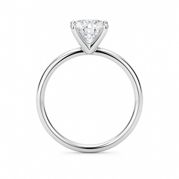 1 Carat Cushion Lab Grown IGI G/VS1 Diamond Solitaire Ring in 14K White Gold