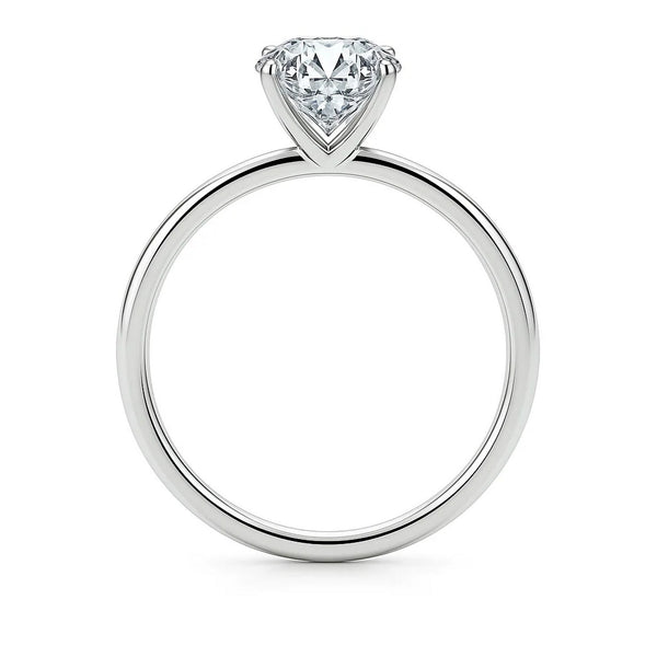 3 Carat Emerald Lab Grown IGI G/VS1 Diamond Solitaire Ring in 10K White Gold