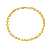 14K Yellow Gold Disco Diamond Cut Bead Bracelet (4.00 mm)