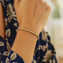 14K Yellow Gold Disco Diamond Cut Bead Bracelet (4.00 mm)