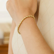 14K Yellow Gold Disco Diamond Cut Bead Bracelet (4.00 mm)