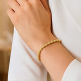 14K Yellow Gold Disco Diamond Cut Bead Bracelet (4.00 mm) thumbnail 5