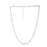 Sterling Silver Rhodium Plated Freshwater Pearl Bead Necklace thumbnail 2