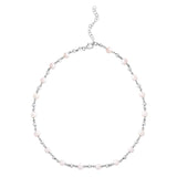 Sterling Silver Rhodium Plated Freshwater Pearl Bead Necklace thumbnail 3