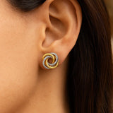 14k Two Tone Gold Love Knot Earrings thumbnail 2