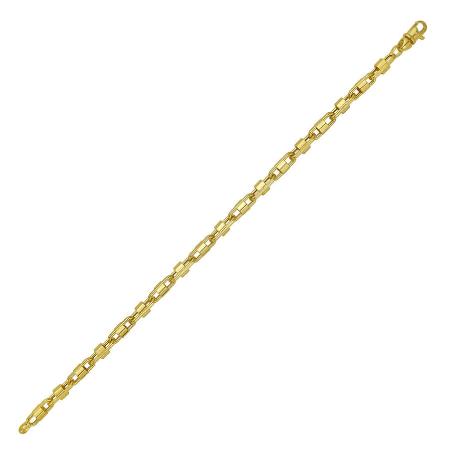 14K Yellow Gold Square Byzantine Chain Bracelet (2.00 mm)