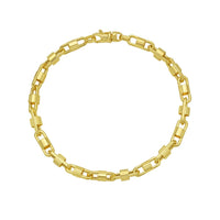 14K Yellow Gold Square Byzantine Chain Bracelet (2.00 mm)