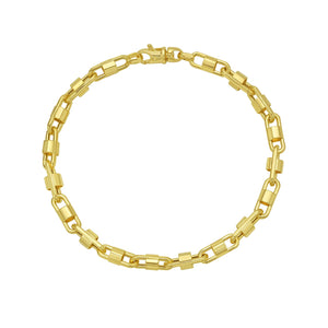 14K Yellow Gold Square Byzantine Chain Bracelet (2.00 mm)