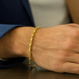 14K Yellow Gold Square Byzantine Chain Bracelet (2.00 mm) thumbnail 3