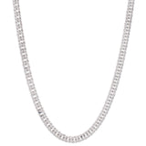 Sterling Silver Rhodium Plated Flat Miami Cuban Chain (6.70 mm) thumbnail 3
