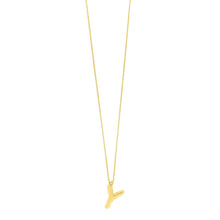 14K Yellow Gold Helium Initial Y Pendant