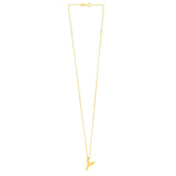 14K Yellow Gold Helium Initial Y Pendant thumbnail 2