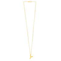 14K Yellow Gold Helium Initial Y Pendant