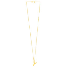 14K Yellow Gold Helium Initial Y Pendant