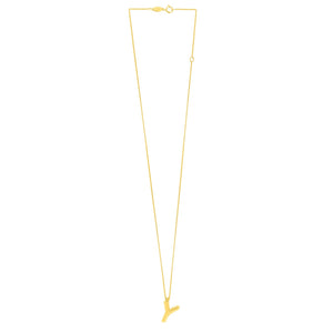 14K Yellow Gold Helium Initial Y Pendant