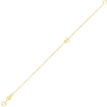 14K yellow gold mini initial H bracelet on a fine cable chain