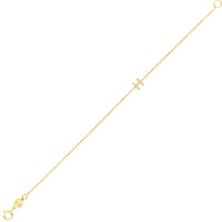 14K Yellow Gold Mini Initial H Bracelet