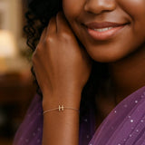 14K Yellow Gold Mini Initial H Bracelet thumbnail 3