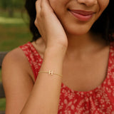 14K Yellow Gold Mini Initial H Bracelet thumbnail 4