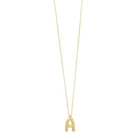 14K Yellow Gold Helium Initial A Pendant