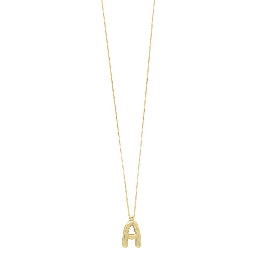 14K Yellow Gold Helium Initial A Pendant
