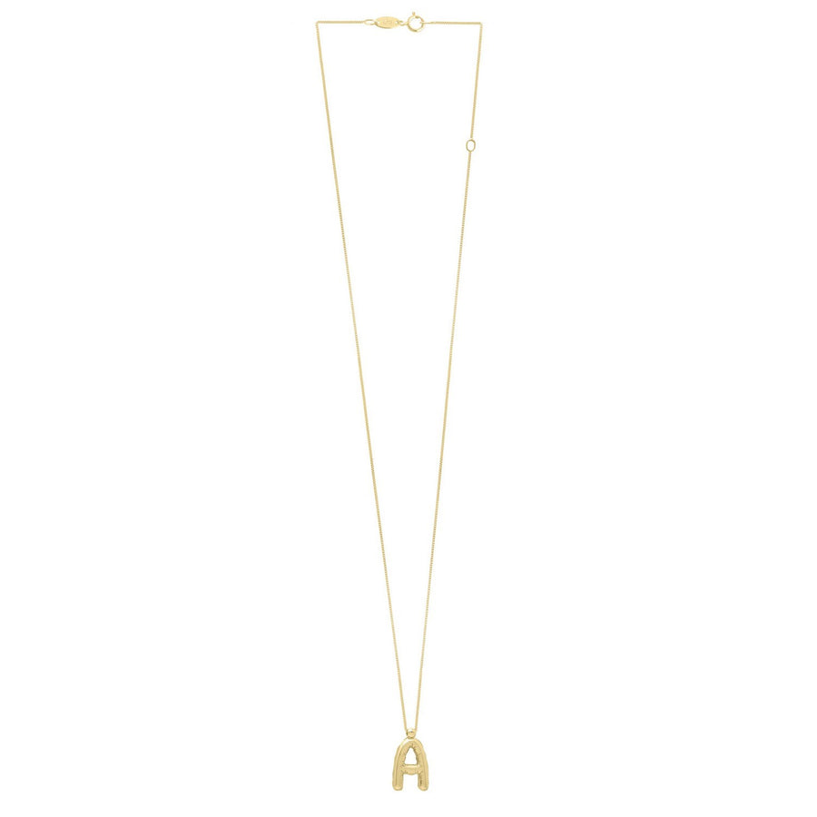 14K Yellow Gold Helium Initial A Pendant