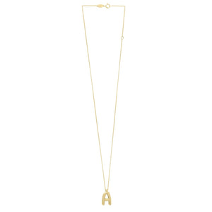 14K Yellow Gold Helium Initial A Pendant