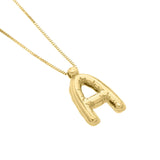 14K Yellow Gold Helium Initial A Pendant thumbnail 3