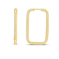 14K yellow gold endless rectangle hoop earrings with clean squared profile