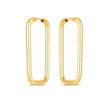 14k Yellow Gold Endless Rectangle Hoops thumbnail 2