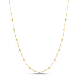 14K yellow gold beaded necklace strand with smooth round gold beads thumbnail 1