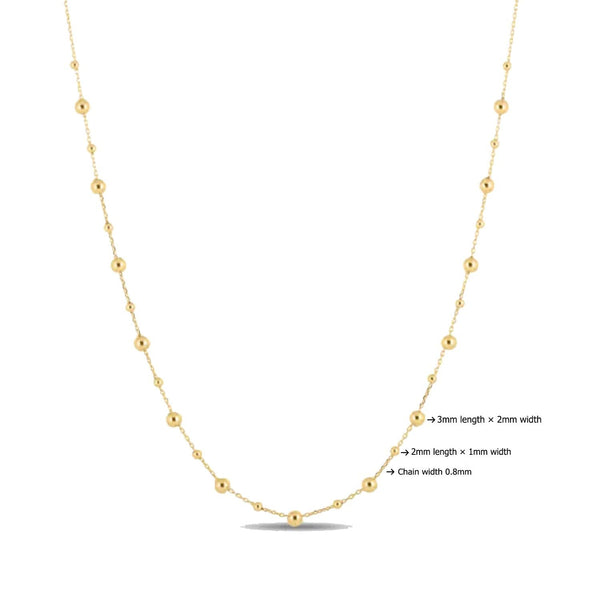 14k Yellow Gold Bead Necklace