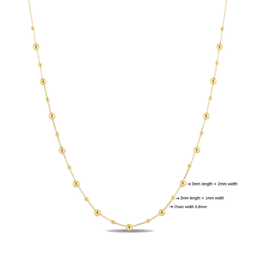 14k Yellow Gold Bead Necklace