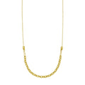 14K yellow gold adjustable rolo link necklace with round chain links
