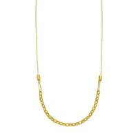 14K Yellow Gold Adjustable Rolo Link Necklace