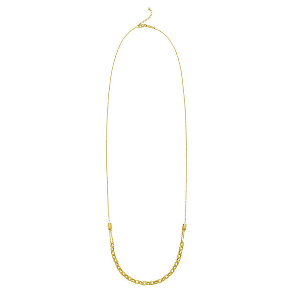 14K Yellow Gold Adjustable Rolo Link Necklace