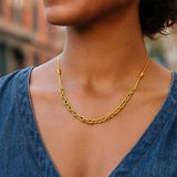 14K Yellow Gold Adjustable Rolo Link Necklace thumbnail 3