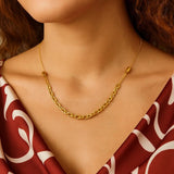 14K Yellow Gold Adjustable Rolo Link Necklace thumbnail 4