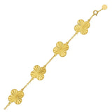 14K Yellow Gold Clover Bracelet thumbnail 2