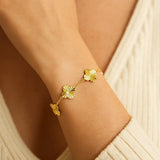 14K Yellow Gold Clover Bracelet thumbnail 4