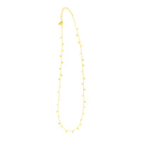 14K Yellow Gold Necklace with Dangling Hearts