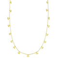 14K yellow gold necklace with dangling heart shapes