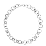 Sterling Silver Rhodium Plated Round Link Necklace thumbnail 2
