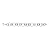Sterling Silver Rhodium Plated Round Link Necklace thumbnail 4