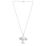 Sterling Silver Rhodium Plated Sea Life Charm Necklace thumbnail 2